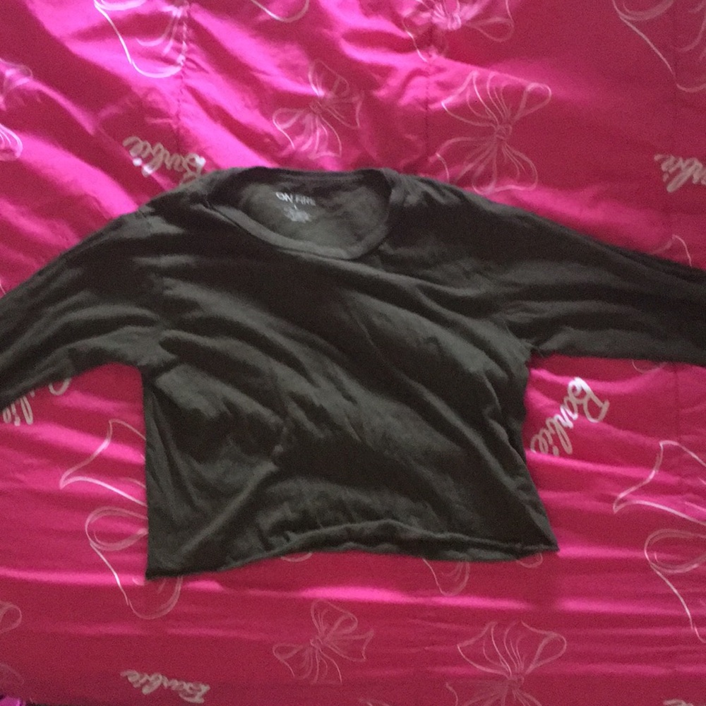 A dark green crop top